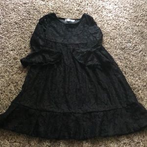 Little girls black lace dress